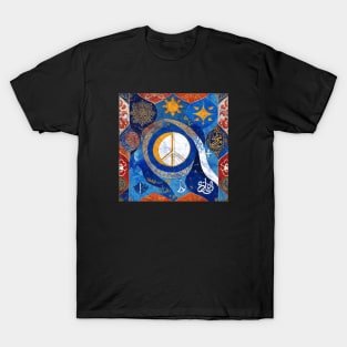 Peace Symbol anti war design Islamic Judaica style art protest march Israel Palestine T-Shirt